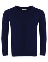 Navy Blue Classic V Neck Sweatshirt - Sharow CE Primary School