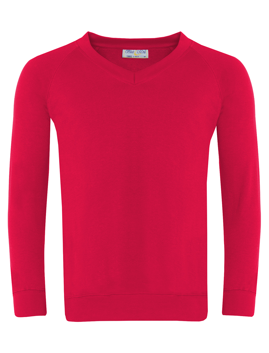 Red V Neck Sweatshirt