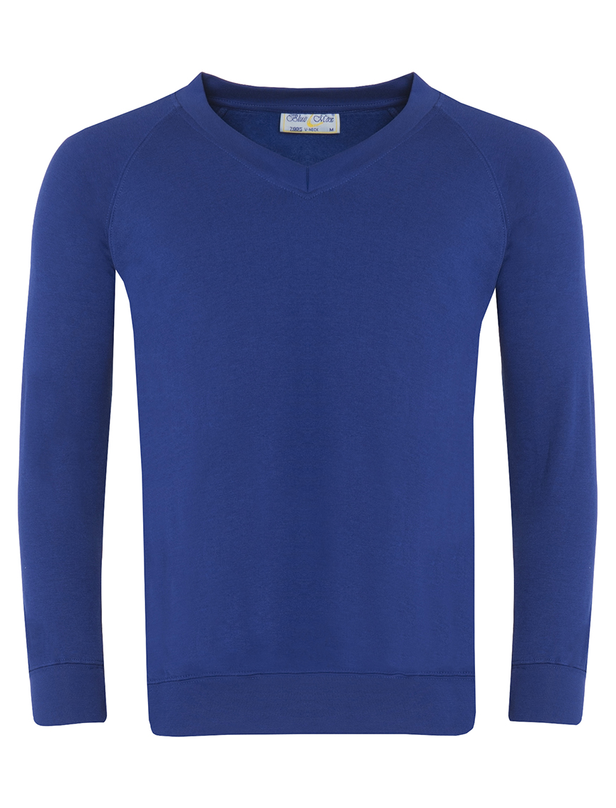 Royal Blue V Neck Sweatshirt - Castleton Community Primary School