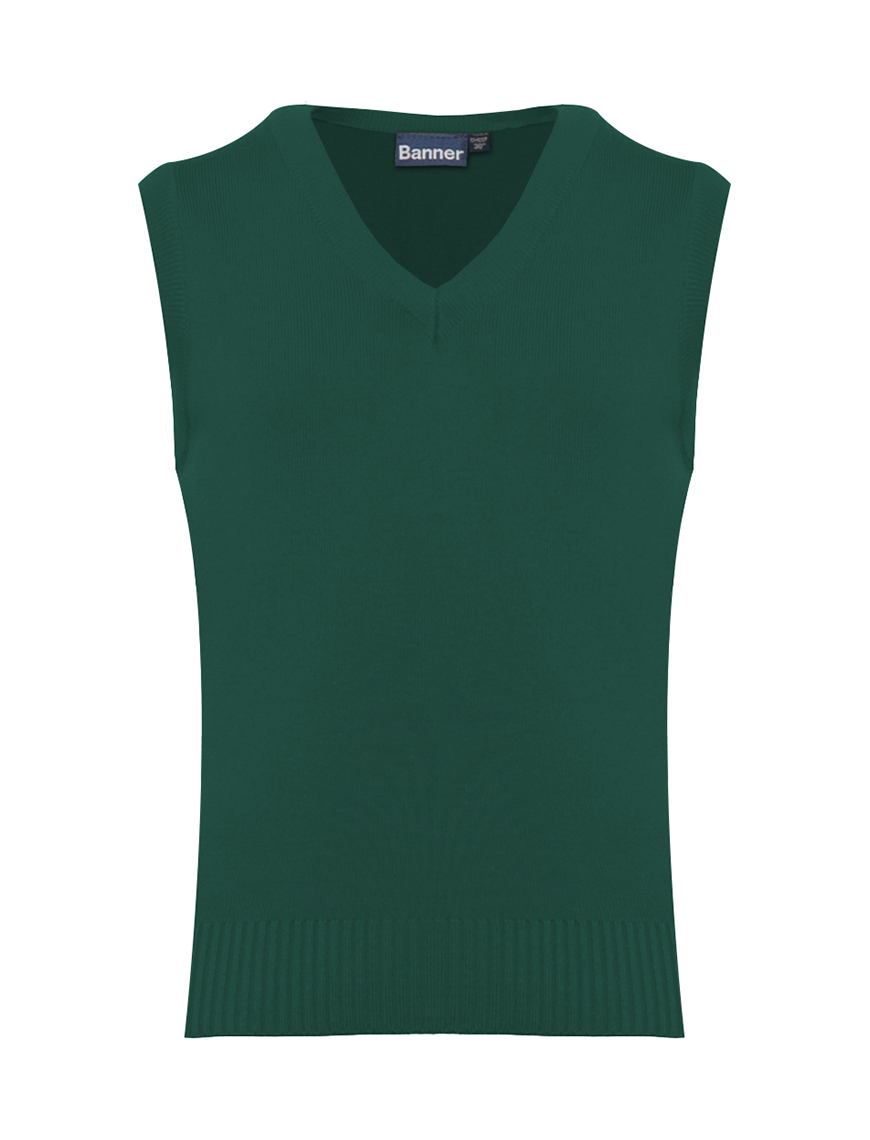 Bottle Green Knitted Sleeveless Slipover - Richmond Methodist Primary School