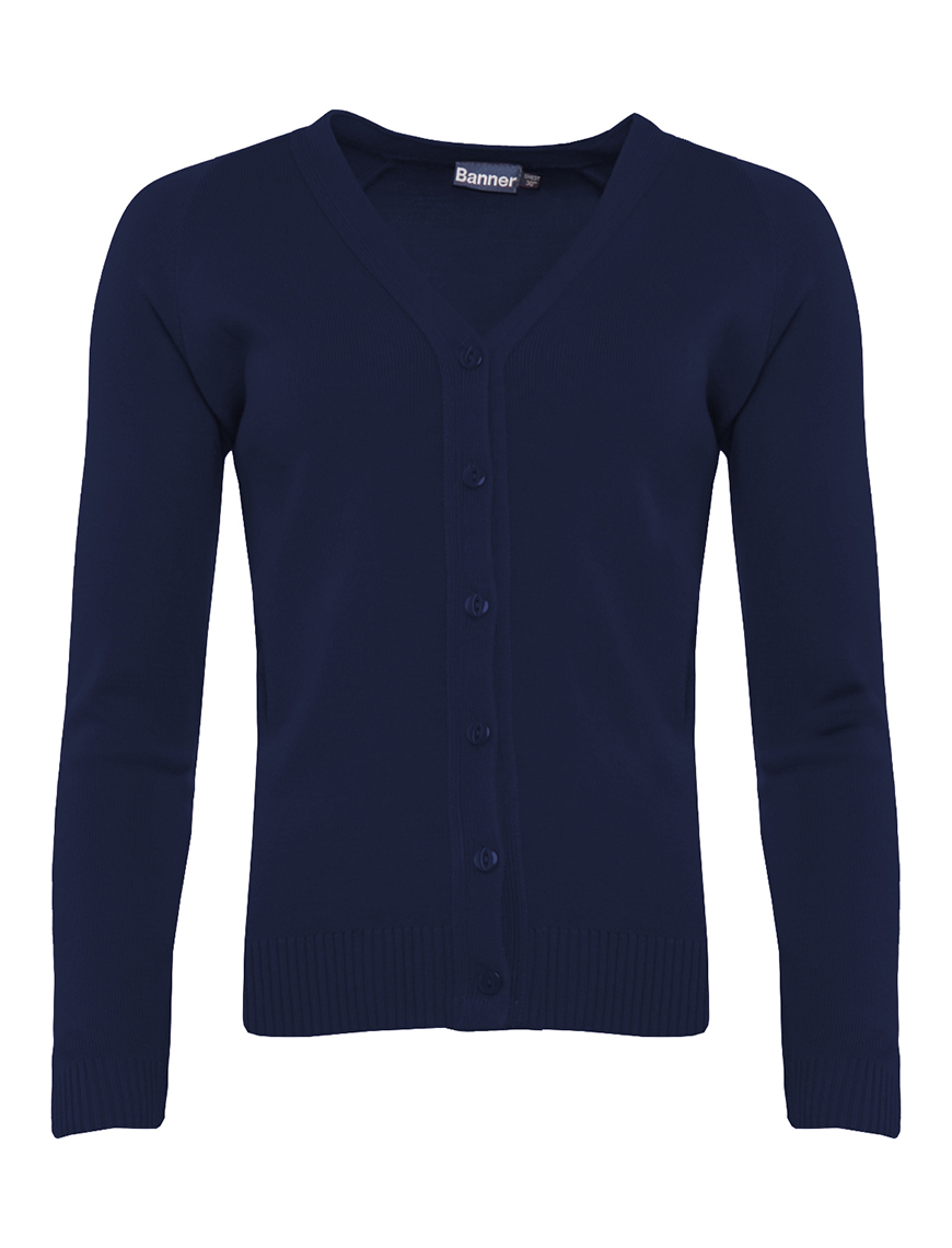 Navy V Neck Knitted Cardigan - Keeble Gateway Academy