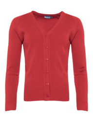 Red V Neck Knitted Cardigan - Huntington Primary Academy