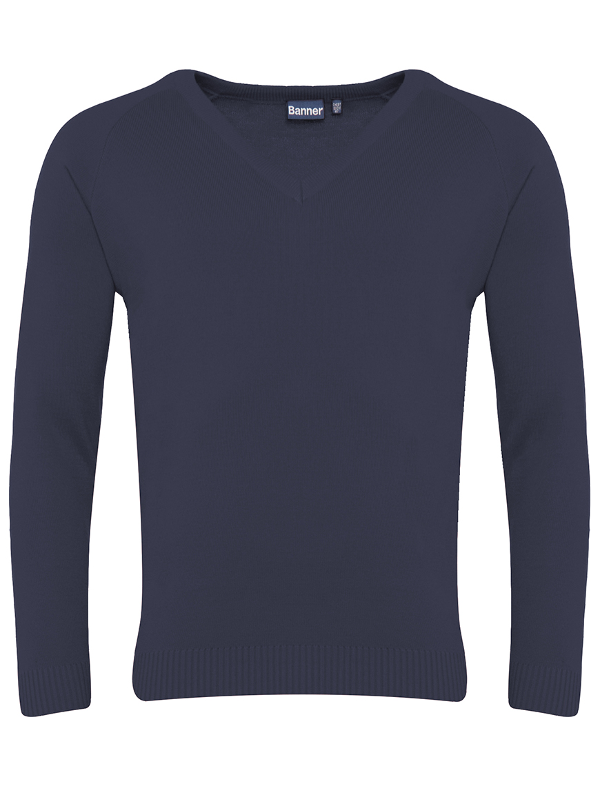 Navy V Neck Knitted Sweater - Keeble Gateway Academy