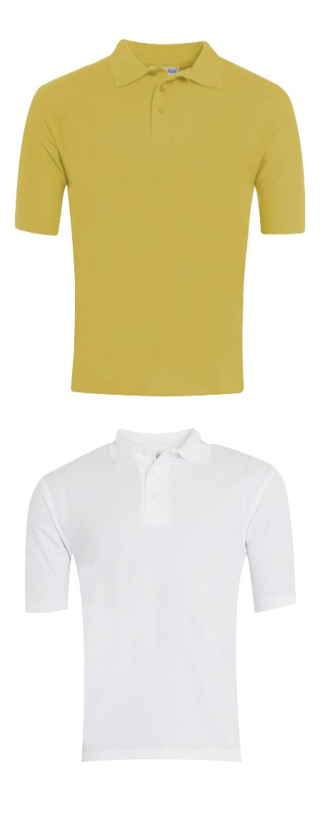 White or Gold Classic Polo Shirt - Gillamoor CE Primary School