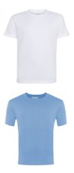 White or Sky Blue PE T-Shirt - Melsonby Methodist Primary School