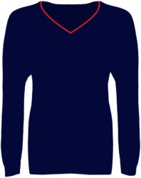 Navy/Red V Neck Sweater - South Otterington CE Primary School