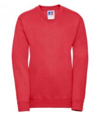 Bright Red Jerzees Schoolgear V Neck Sweatshirt Nursery to Yr 4 - Colburn CP School