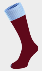 Maroon/Sky Blue Sports Socks - Wilmington Grammar School for Girls
