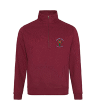 Maroon Staff Zip Neck Sweat Jacket - Sacred Heart RC Primary School Staff Clothing