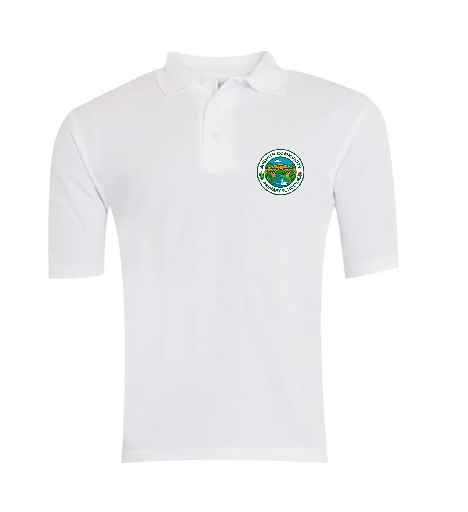 White Classic Polo Shirt - Bubwith CP School