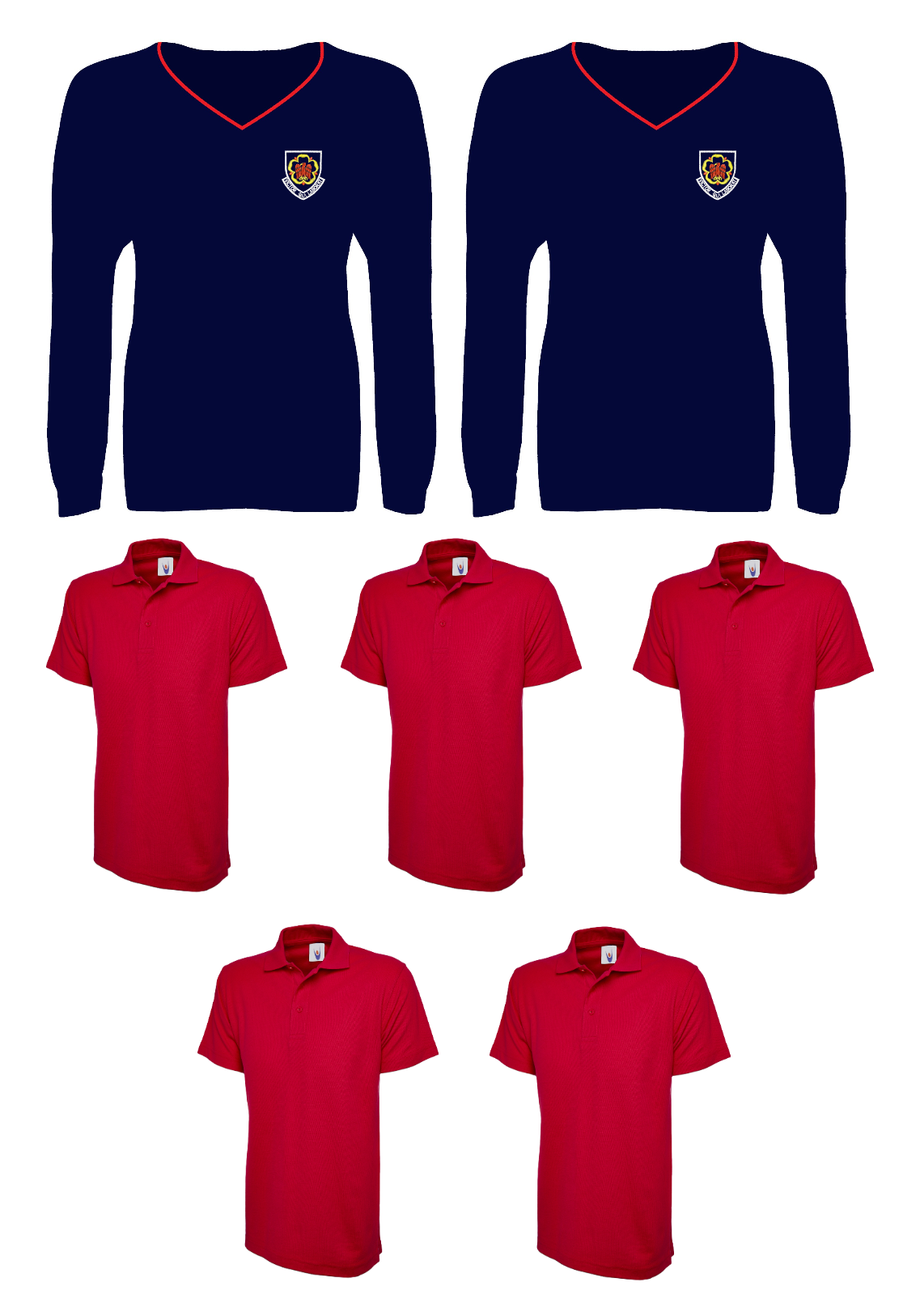 Lower School Bundle Deal 2 - 2 Sweatshirts & 5 Polo Shirts - Thirsk School & Sixth Form College
