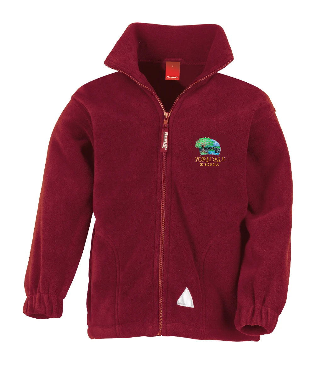 Burgundy Fleece Jacket - Yoredale Schools